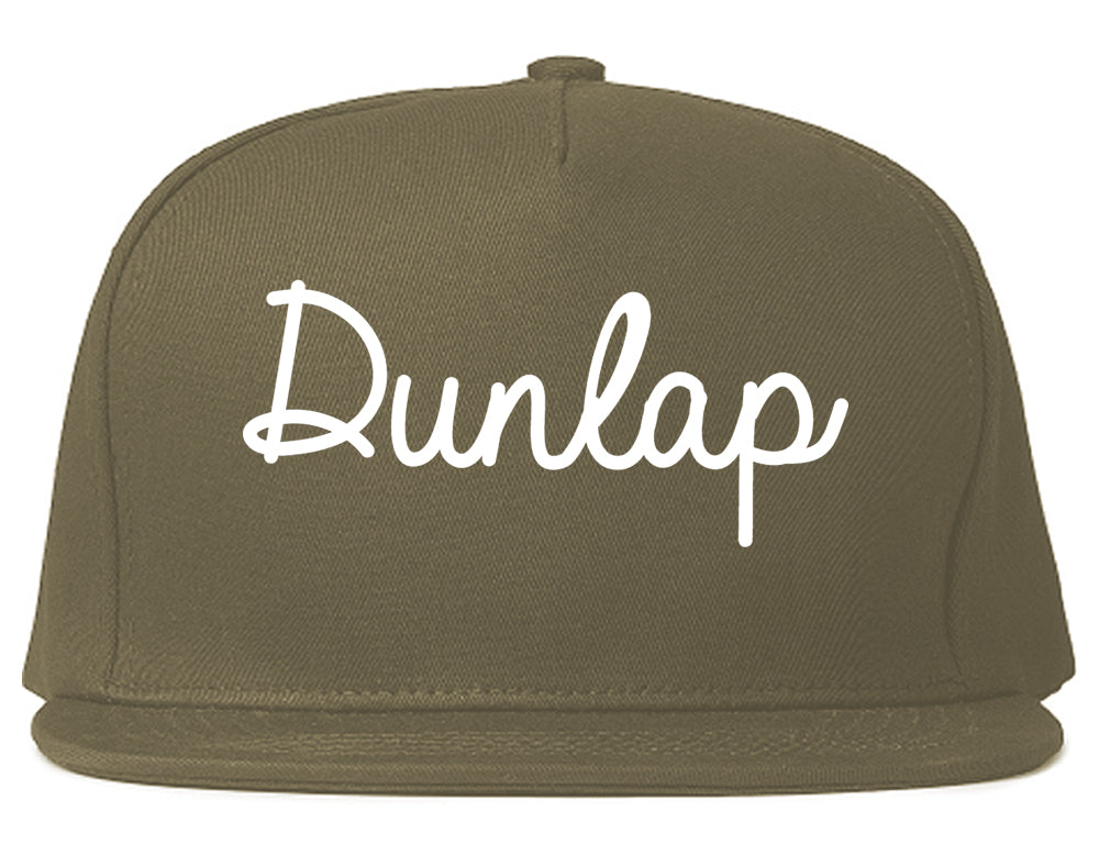 Dunlap Tennessee TN Script Mens Snapback Hat Grey