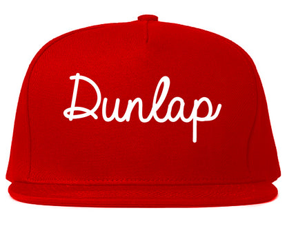 Dunlap Tennessee TN Script Mens Snapback Hat Red