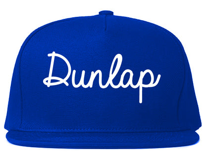 Dunlap Tennessee TN Script Mens Snapback Hat Royal Blue