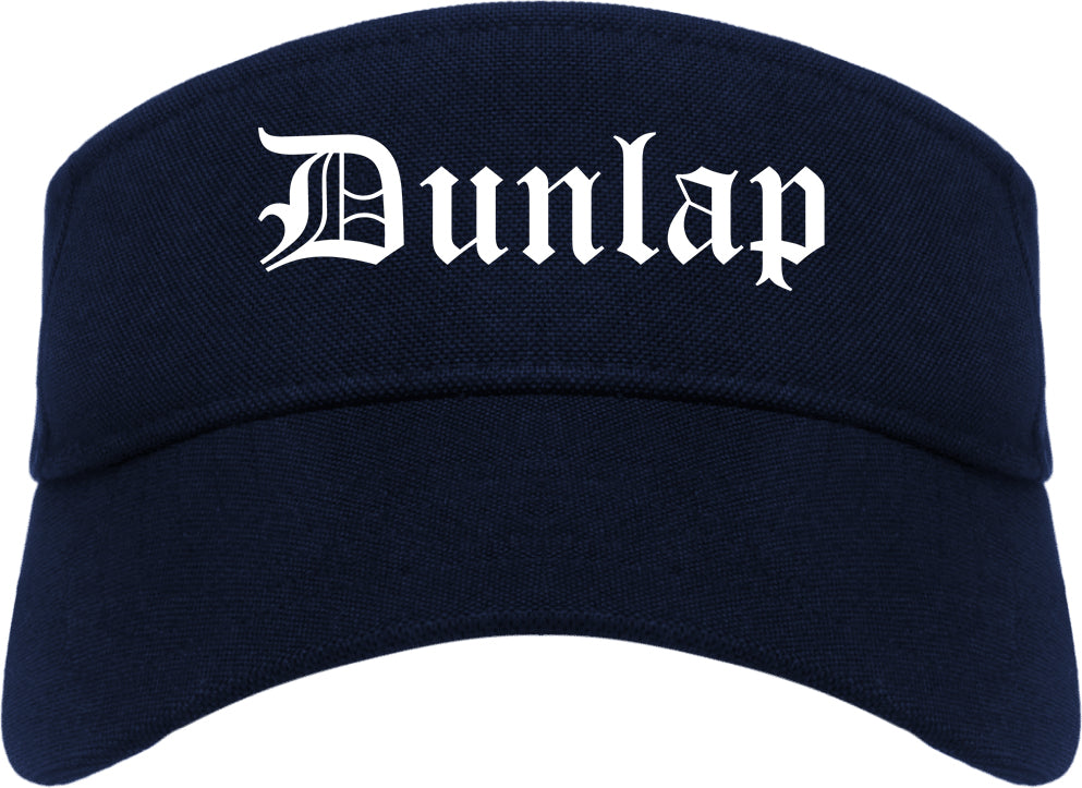 Dunlap Tennessee TN Old English Mens Visor Cap Hat Navy Blue