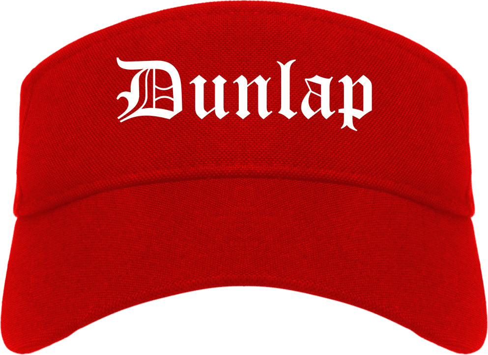 Dunlap Tennessee TN Old English Mens Visor Cap Hat Red