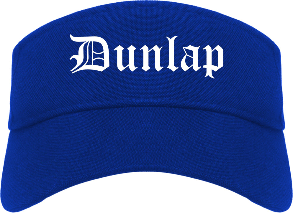 Dunlap Tennessee TN Old English Mens Visor Cap Hat Royal Blue