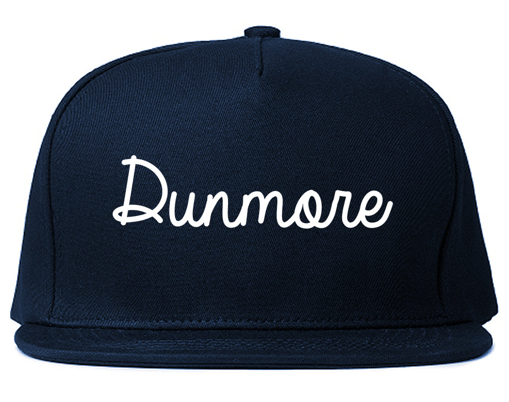 Dunmore Pennsylvania PA Script Mens Snapback Hat Navy Blue