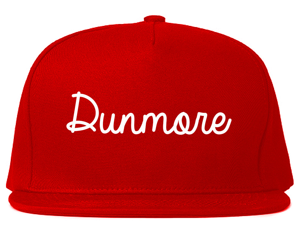 Dunmore Pennsylvania PA Script Mens Snapback Hat Red
