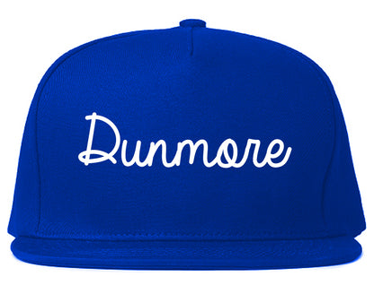 Dunmore Pennsylvania PA Script Mens Snapback Hat Royal Blue
