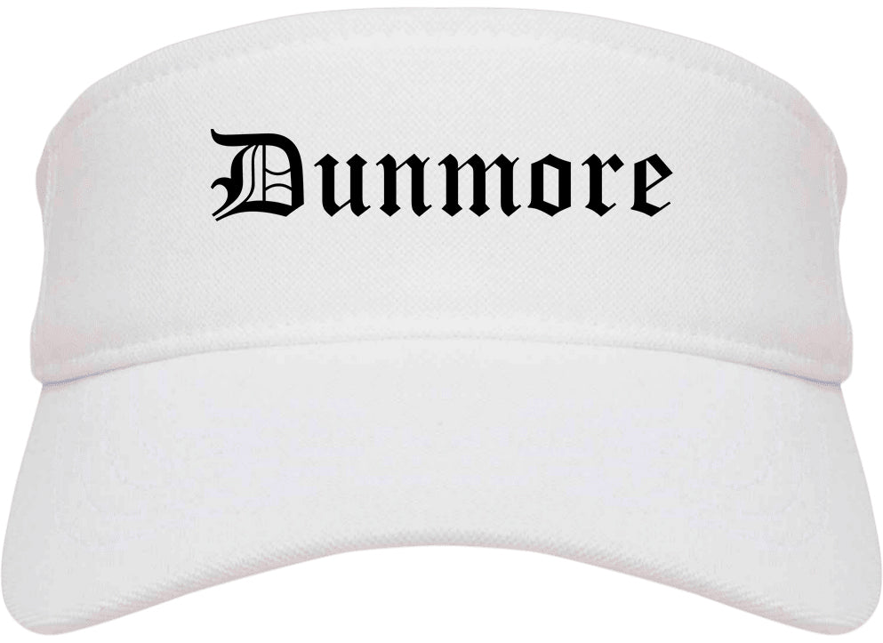 Dunmore Pennsylvania PA Old English Mens Visor Cap Hat White
