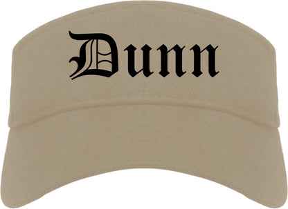 Dunn North Carolina NC Old English Mens Visor Cap Hat Khaki