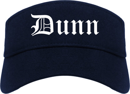 Dunn North Carolina NC Old English Mens Visor Cap Hat Navy Blue
