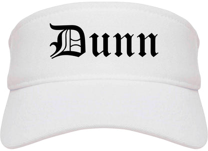 Dunn North Carolina NC Old English Mens Visor Cap Hat White