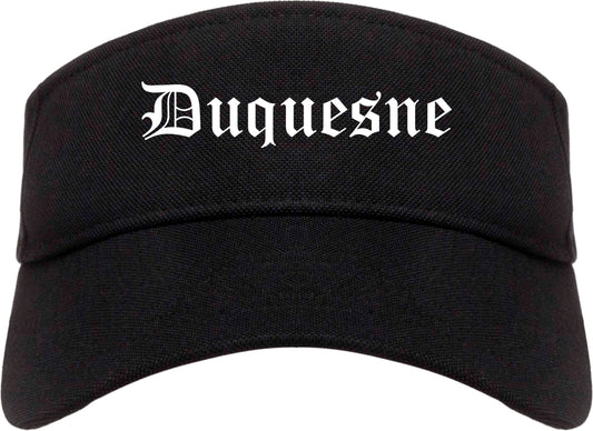Duquesne Pennsylvania PA Old English Mens Visor Cap Hat Black