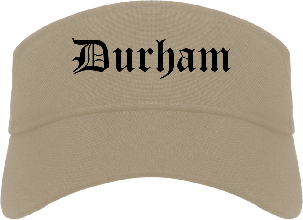 Durham North Carolina NC Old English Mens Visor Cap Hat Khaki