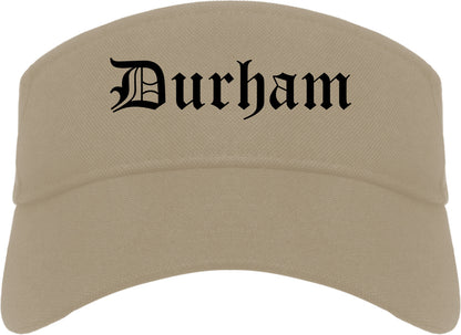 Durham North Carolina NC Old English Mens Visor Cap Hat Khaki