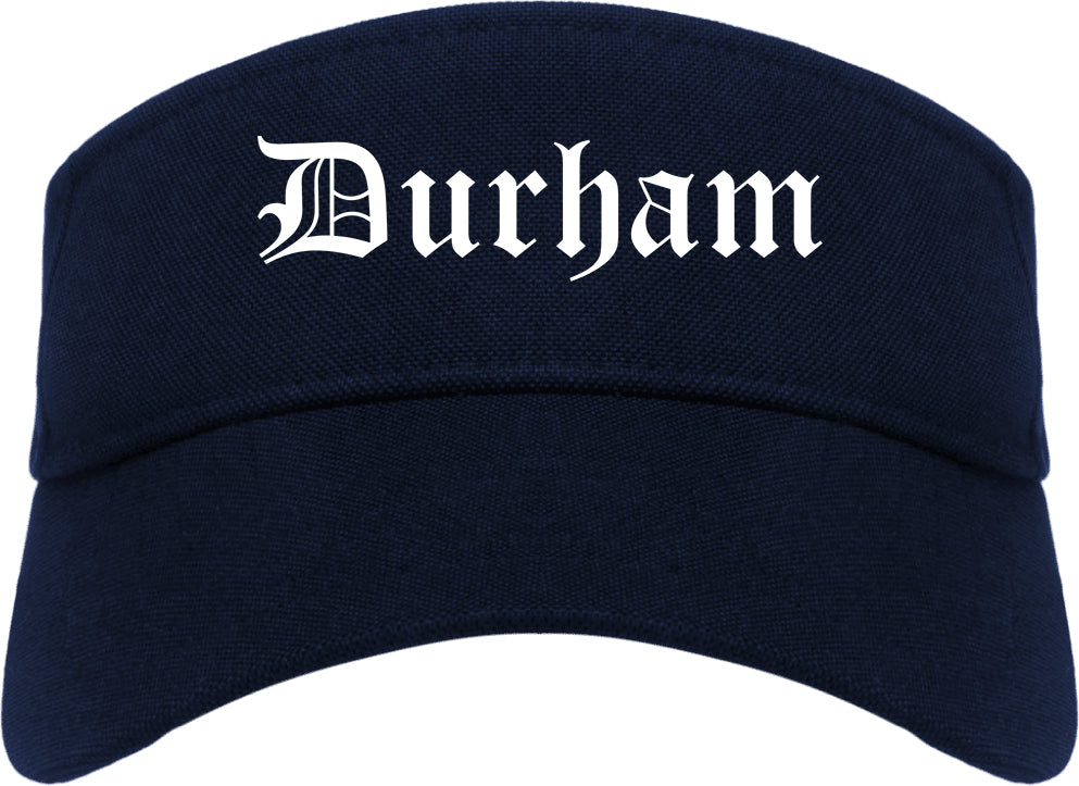Durham North Carolina NC Old English Mens Visor Cap Hat Navy Blue