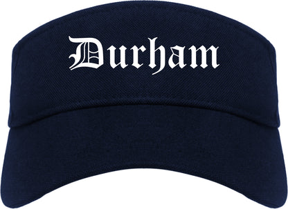 Durham North Carolina NC Old English Mens Visor Cap Hat Navy Blue