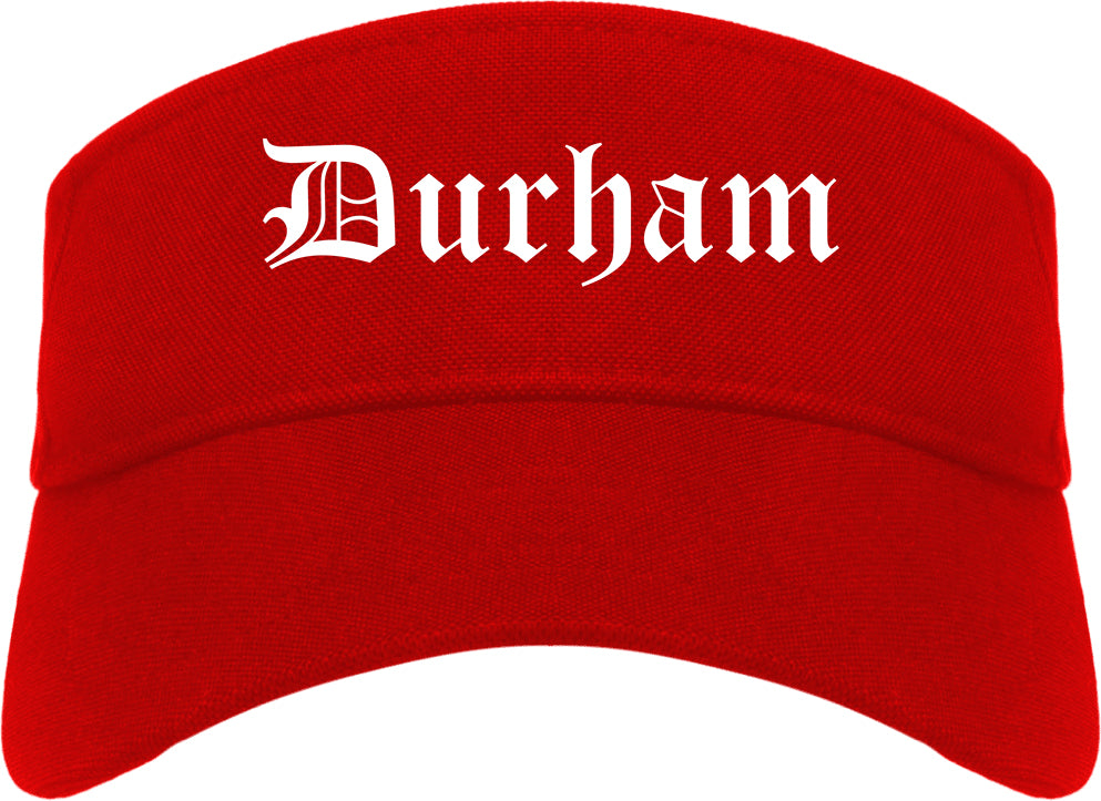 Durham North Carolina NC Old English Mens Visor Cap Hat Red