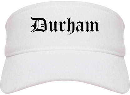Durham North Carolina NC Old English Mens Visor Cap Hat White