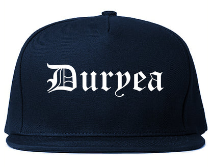 Duryea Pennsylvania PA Old English Mens Snapback Hat Navy Blue