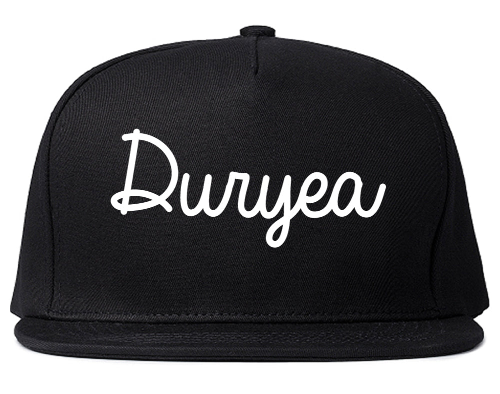 Duryea Pennsylvania PA Script Mens Snapback Hat Black