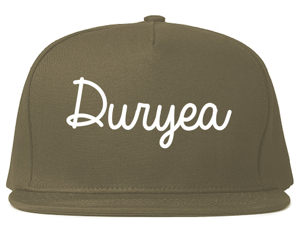 Duryea Pennsylvania PA Script Mens Snapback Hat Grey