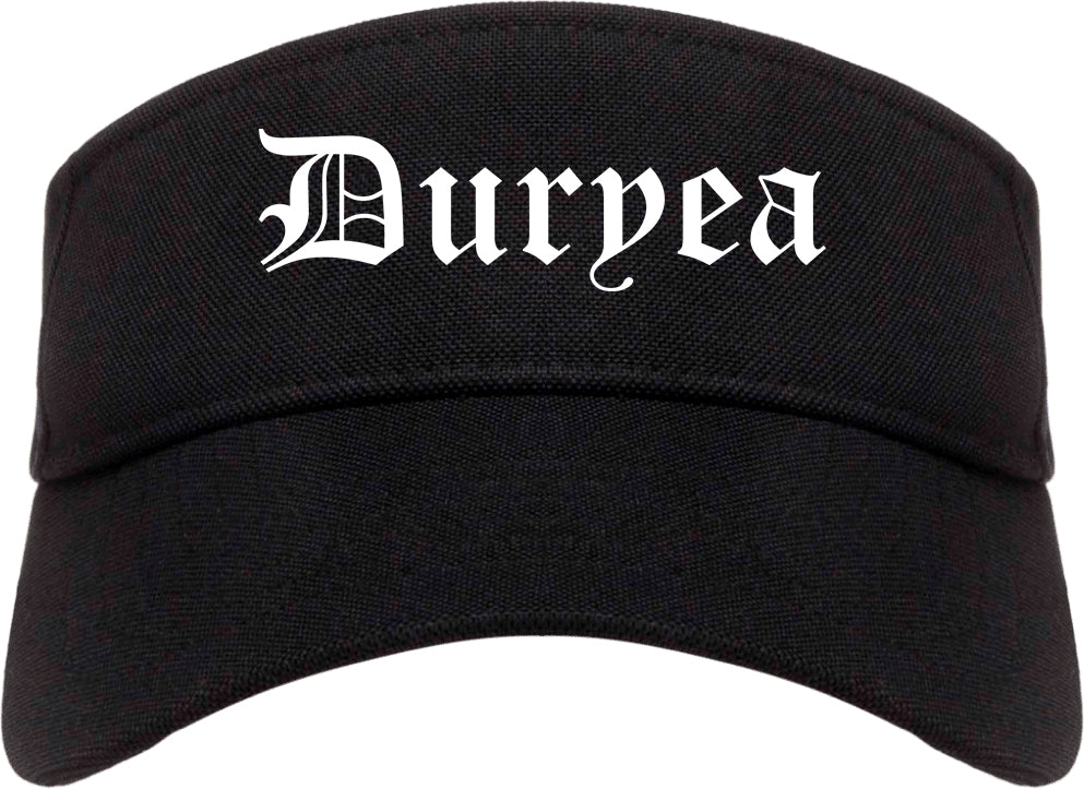 Duryea Pennsylvania PA Old English Mens Visor Cap Hat Black