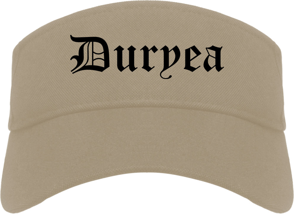 Duryea Pennsylvania PA Old English Mens Visor Cap Hat Khaki