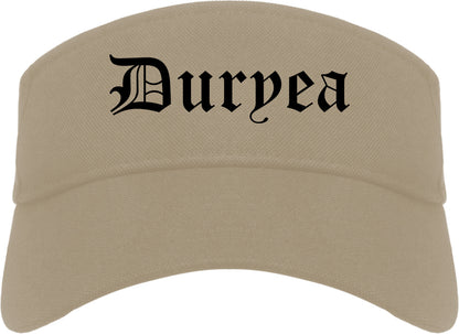 Duryea Pennsylvania PA Old English Mens Visor Cap Hat Khaki