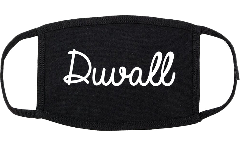 Duvall Washington WA Script Cotton Face Mask Black