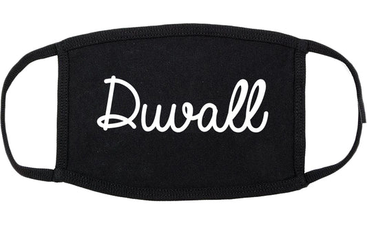 Duvall Washington WA Script Cotton Face Mask Black