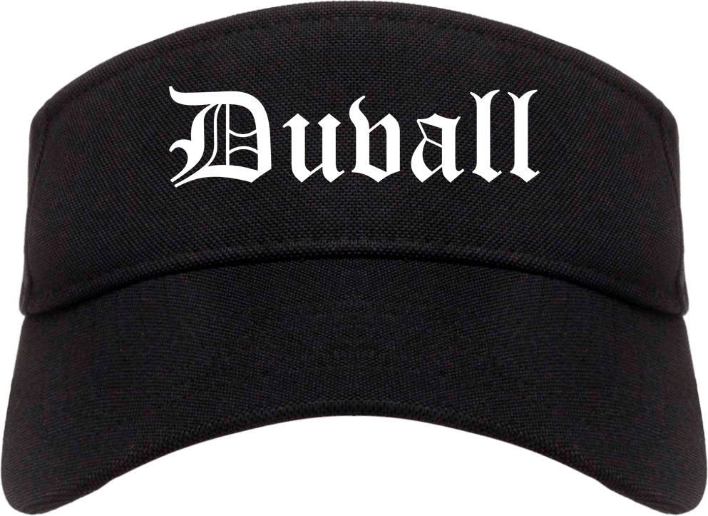 Duvall Washington WA Old English Mens Visor Cap Hat Black