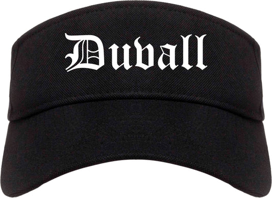 Duvall Washington WA Old English Mens Visor Cap Hat Black