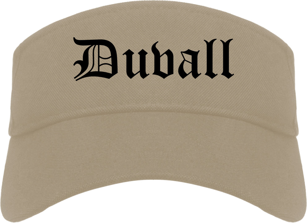 Duvall Washington WA Old English Mens Visor Cap Hat Khaki