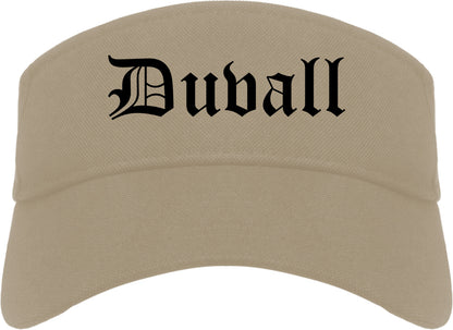 Duvall Washington WA Old English Mens Visor Cap Hat Khaki
