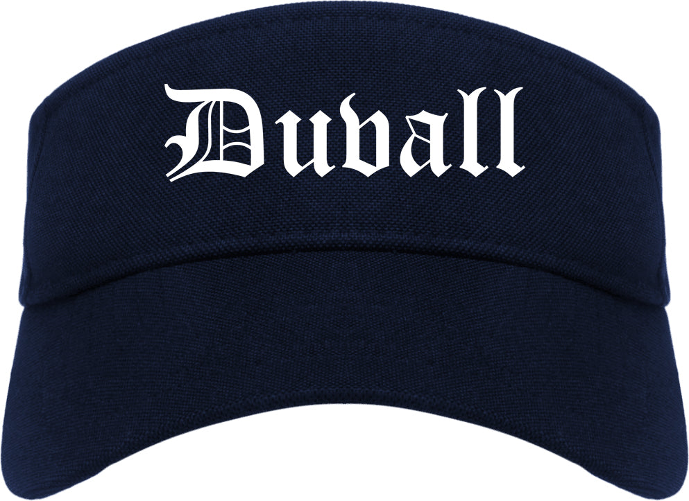Duvall Washington WA Old English Mens Visor Cap Hat Navy Blue