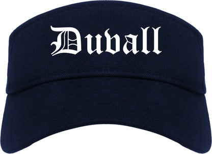 Duvall Washington WA Old English Mens Visor Cap Hat Navy Blue