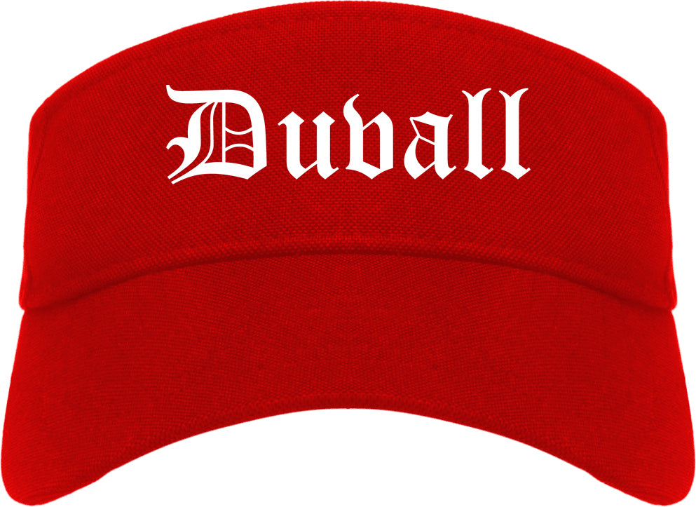 Duvall Washington WA Old English Mens Visor Cap Hat Red
