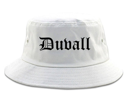 Duvall Washington WA Old English Mens Bucket Hat White
