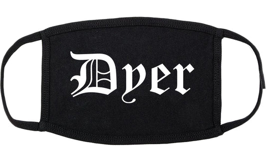 Dyer Indiana IN Old English Cotton Face Mask Black