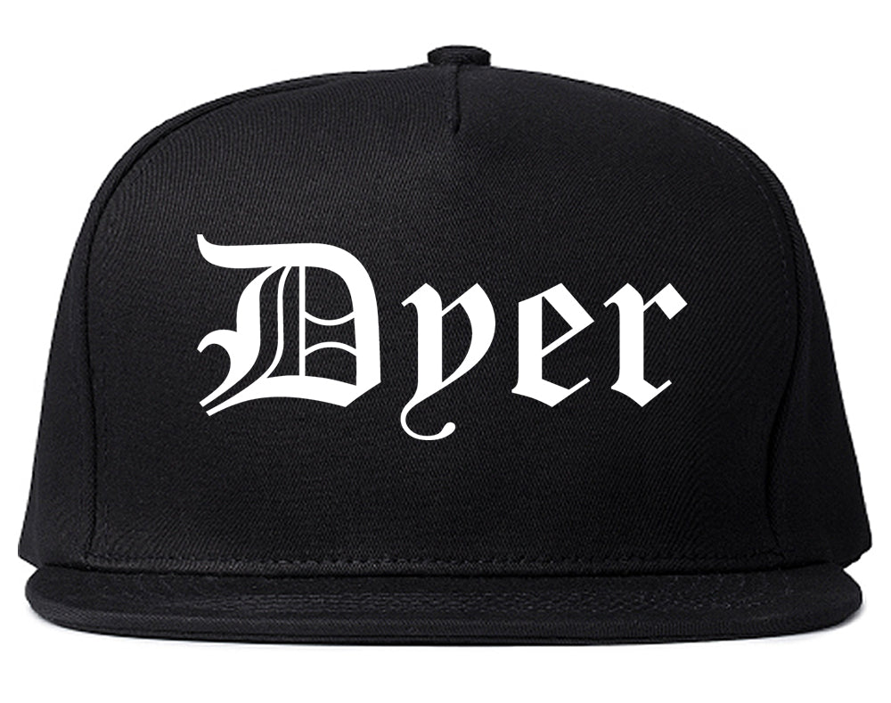 Dyer Indiana IN Old English Mens Snapback Hat Black