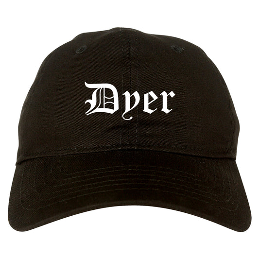 Dyer Indiana IN Old English Mens Dad Hat Baseball Cap Black