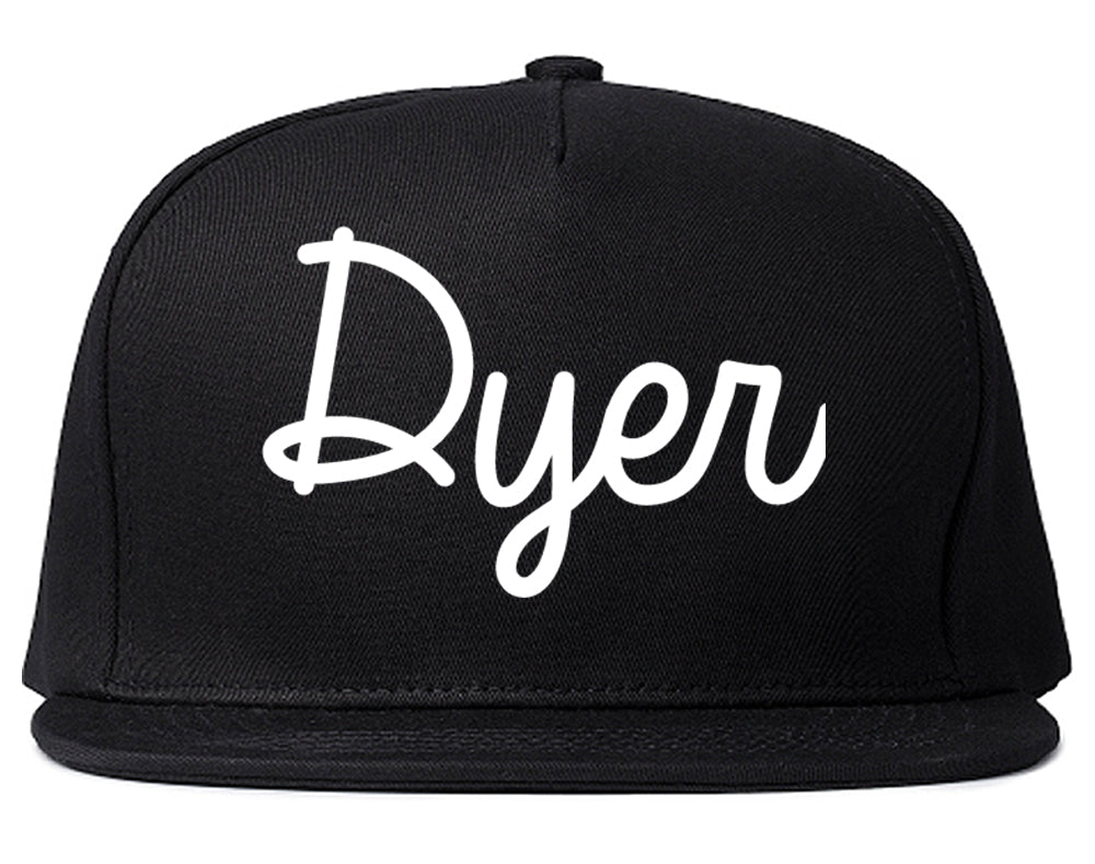 Dyer Indiana IN Script Mens Snapback Hat Black