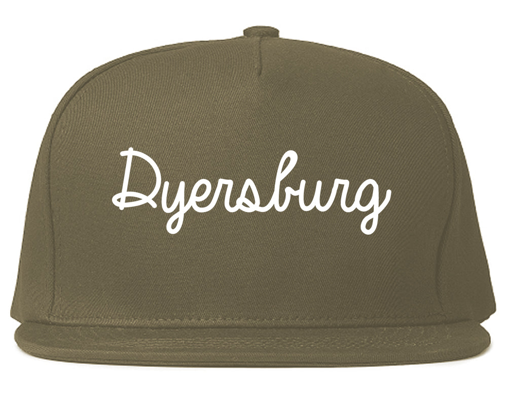 Dyersburg Tennessee TN Script Mens Snapback Hat Grey