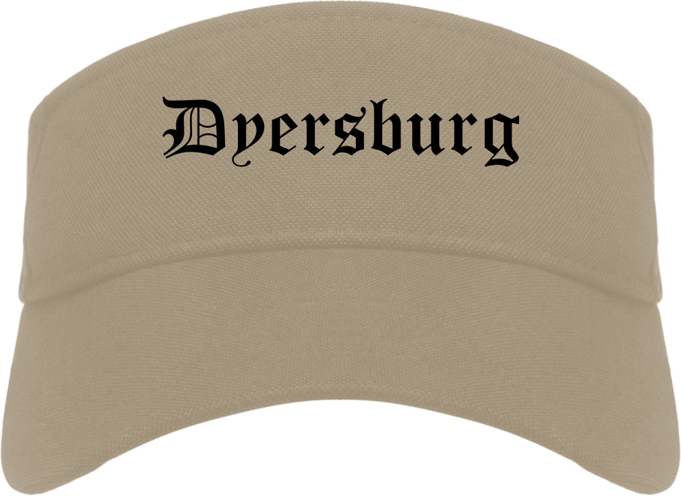 Dyersburg Tennessee TN Old English Mens Visor Cap Hat Khaki