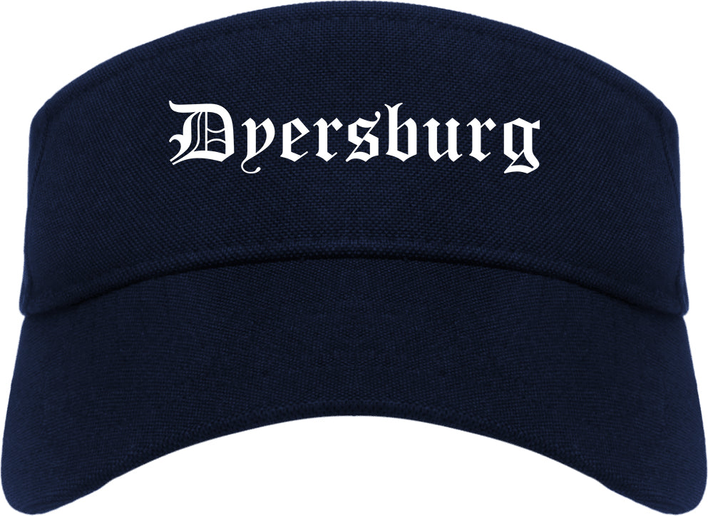 Dyersburg Tennessee TN Old English Mens Visor Cap Hat Navy Blue