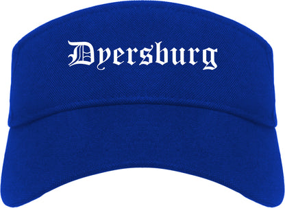 Dyersburg Tennessee TN Old English Mens Visor Cap Hat Royal Blue