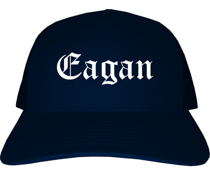 Eagan Minnesota MN Old English Mens Trucker Hat Cap Navy Blue