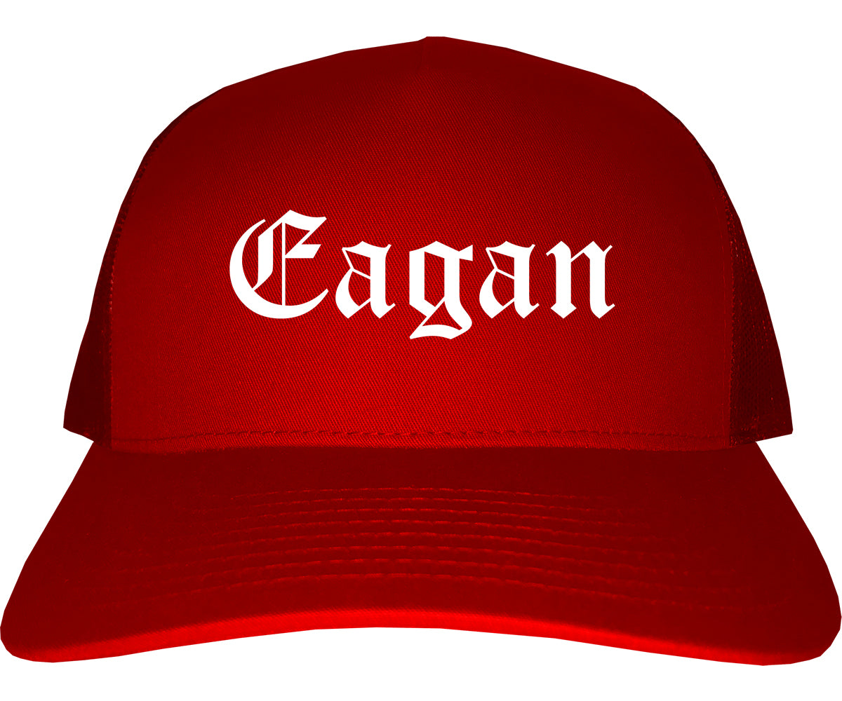 Eagan Minnesota MN Old English Mens Trucker Hat Cap Red