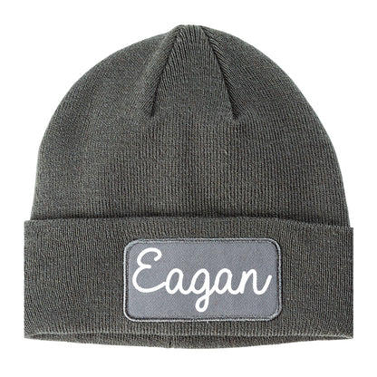 Eagan Minnesota MN Script Mens Knit Beanie Hat Cap Grey