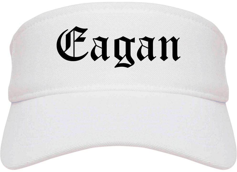 Eagan Minnesota MN Old English Mens Visor Cap Hat White