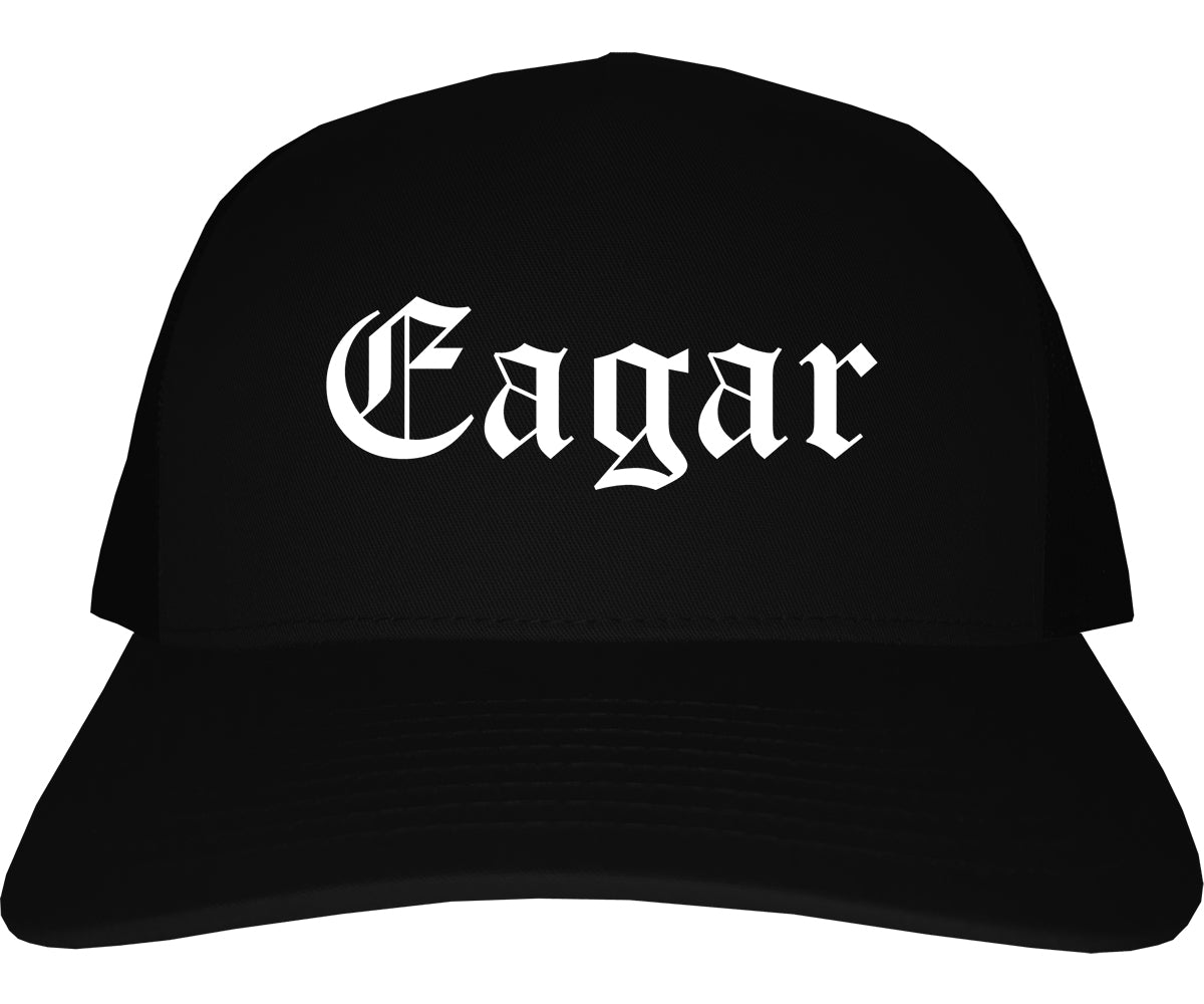 Eagar Arizona AZ Old English Mens Trucker Hat Cap Black