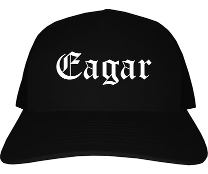 Eagar Arizona AZ Old English Mens Trucker Hat Cap Black